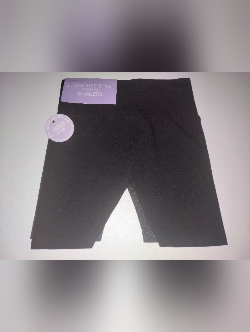 Feathers Maternity Women's Seamless Bike Shorts  Black 2 Pack New